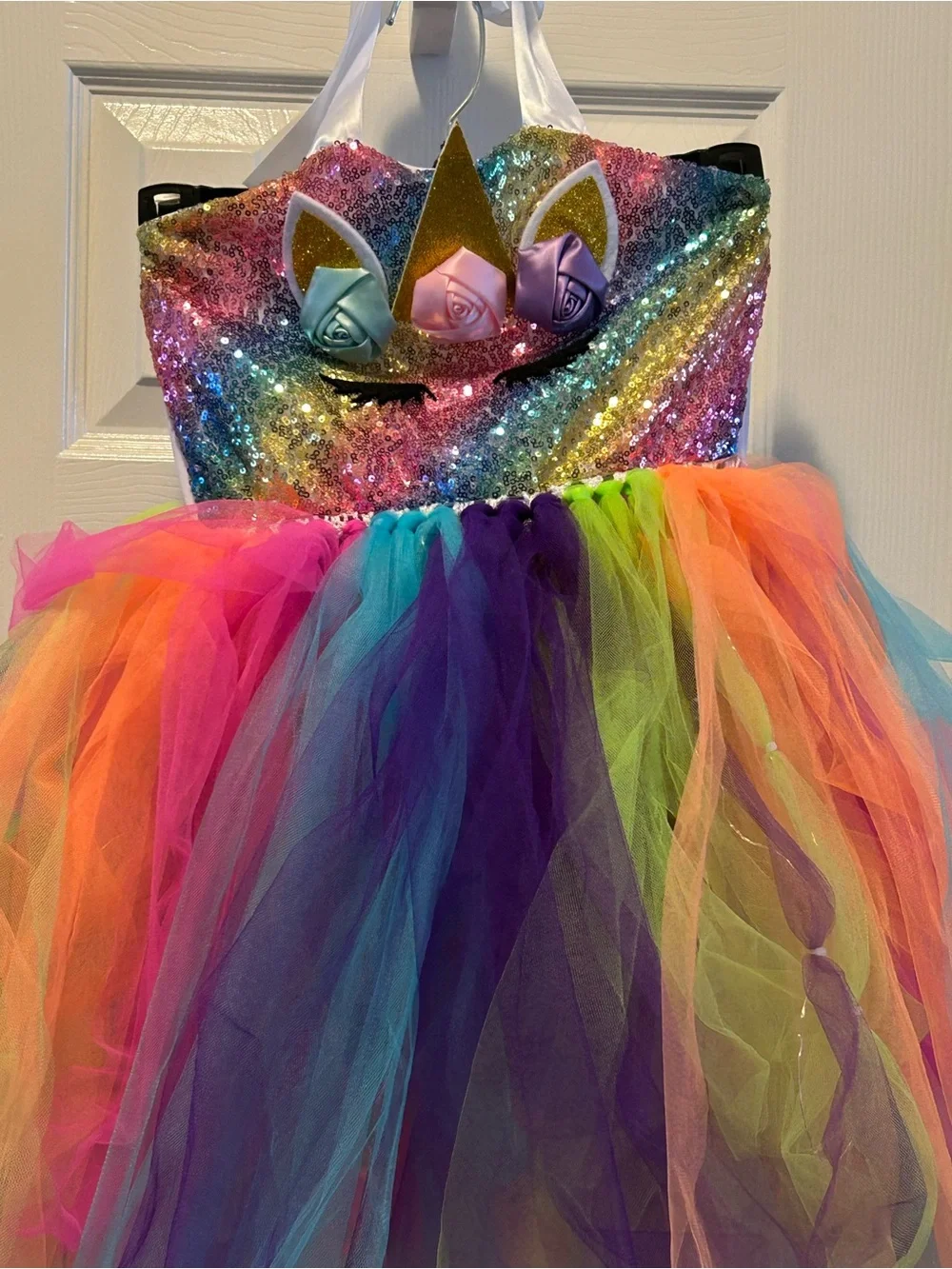 Sparkle Rainbow Unicorn Tutu Costume Dress - Multicolor